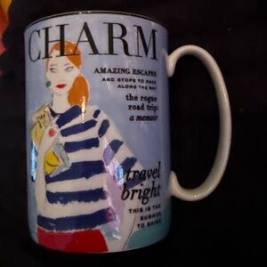 Kate Spade White Mug with Black Text